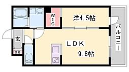 エクセルメゾン 1LDKの間取図画像