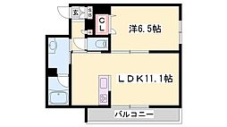 シャーメゾン龍野町 1LDKの間取図画像