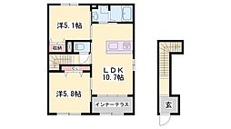 ウィン ワールド 2LDKの間取図画像