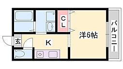 エスポワール雅 1Kの間取図画像