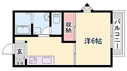 カルムリー春日野 1DKの間取図画像