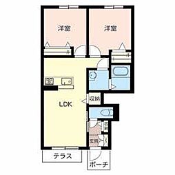 ドルチェ・ヴィータ 2LDKの間取図画像