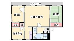 アルテハイム姫路 3LDKの間取図画像