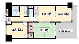 ロイヤル.コーポ姫路 3DKの間取図画像