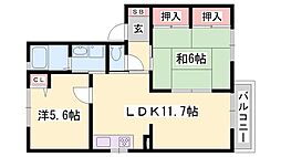 フォーレス御立東 2LDKの間取図画像