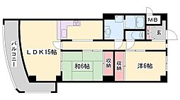 プレジオ滝野 2LDKの間取図画像