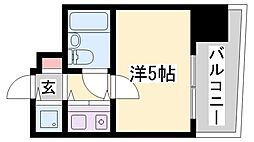 朝日プラザサウスコア姫路 ワンルームの間取図画像