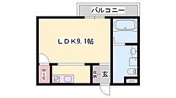 コリーヌ 1Kの間取図画像