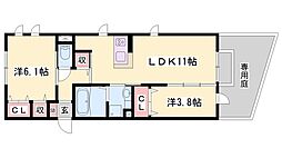 ハイランド 2LDKの間取図画像