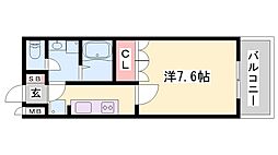 リアン 1Kの間取図画像