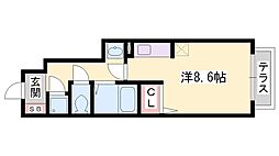 アムール・ペルペテュエ ワンルームの間取図画像