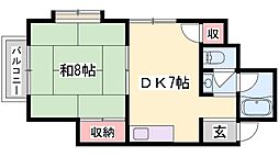 ハイツ高室 1DKの間取図画像