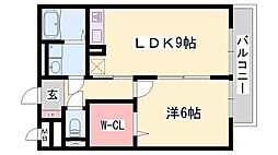フェリア佐用岡 1LDKの間取図画像