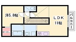 ヴィラーチェ神屋 1LDKの間取図画像