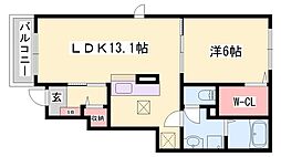 ポパイ 1LDKの間取図画像