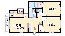 アンジュT 2LDKの間取図画像