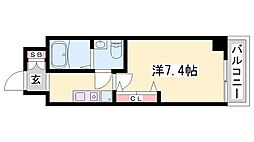 キャピタルアイ姫路 1Kの間取図画像