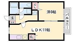 エスポワール鎌倉 1LDKの間取図画像