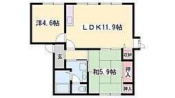 ディアス五反田B棟 2LDKの間取図画像