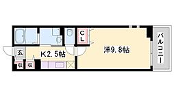 サンクレメントB 1Kの間取図画像