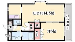 サウスヒルズ 1LDKの間取図画像