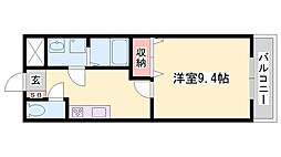 メゾンハイバレー 1Kの間取図画像