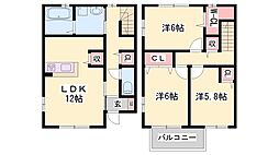 アルターナ英賀保 3LDKの間取図画像