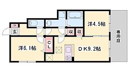フォーリアA 2DKの間取図画像