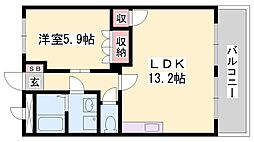 アベニール・細江 1LDKの間取図画像