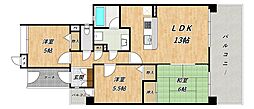 朝日プラザ雲雀ケ丘 3LDKの間取図画像