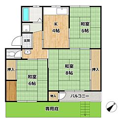 渦森団地19号館 3DKの間取図画像