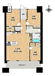 エスリード西宮甲陽園3番館Hills 3LDKの間取図画像