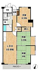 須磨月見山ハイツ 3LDKの間取図画像