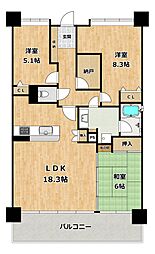 西宮マリナパークシティ海のまち1番館 3SLDKの間取図画像