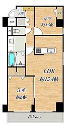 ライオンズマンション三宮 1SLDKの間取図画像