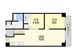 ローズコーポ千里C棟 3LDKの間取図画像