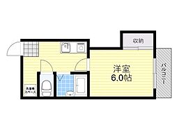 中村十番館 1Kの間取図画像