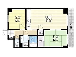 ローゼンガルテン 2LDKの間取図画像