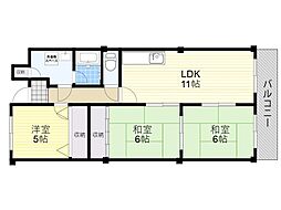 プランドール茨木 3LDKの間取図画像