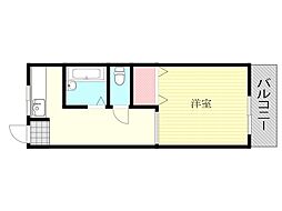 第二浜本ビル 1DKの間取図画像
