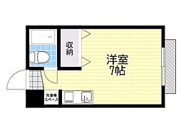 大住マンション 1Kの間取図画像
