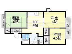 ディアコートJOY2 3DKの間取図画像