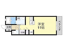 チャローアイト ワンルームの間取図画像