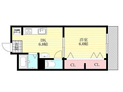 ハイツサンライズ 1DKの間取図画像
