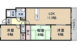 シャンテ・メゾン 3LDKの間取図画像