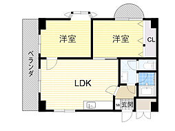 ビラ小松 2LDKの間取図画像