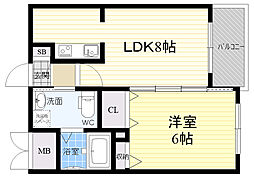 マーベラス箕面 1LDKの間取図画像