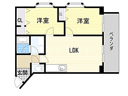 ビラ小松 2LDKの間取図画像