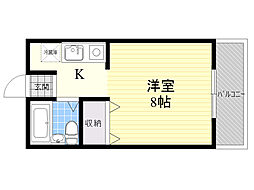 ハイムメルシ幸 ワンルームの間取図画像