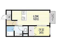 マルベリーハウス 1LDKの間取図画像